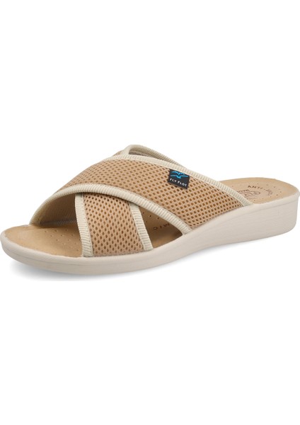 Kadın Terlik 83 K24 Fe Fly Flot Cloth Slipper Beige