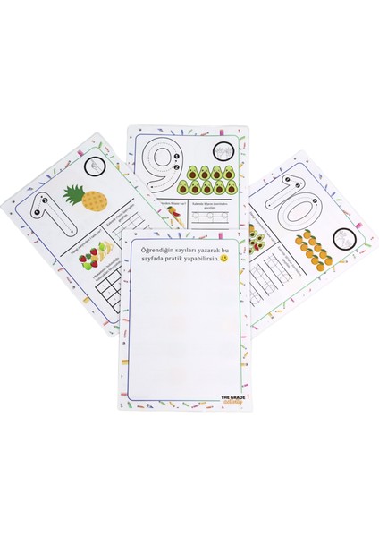 The Grade 2-6 Yaş Yaz-Sil.sayıları Öğrenme Seti.eğitici Set.eğitici Sayı Kartları.12 Sayfa-A4 Boyut