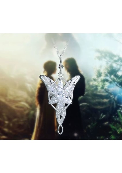 Arwen Evenstar Akşam Yıldızı Kolye Yüzüklerin Efendisi Kolye Kolye Kutusunda Gümüş Kaplama Kadın