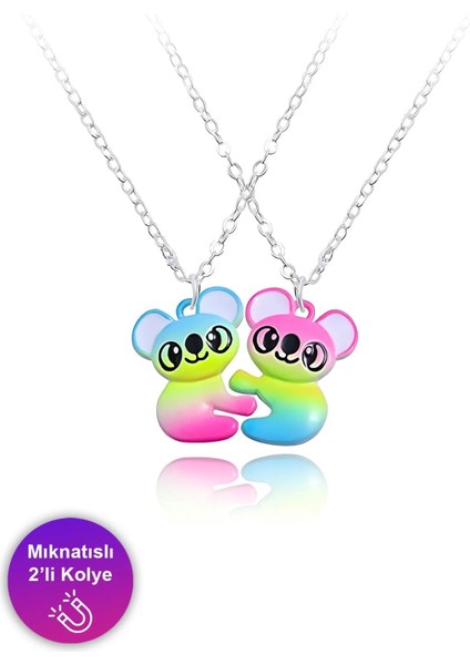 Mıknatıslı Kolye Sarılan Koalalar 2'li Best Friends Kolye 2 Adet İkili