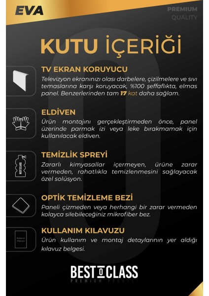 Eva Supersonic 82'' Gerçek Kırılmaz Tv Ekran Koruyucu indirimleri