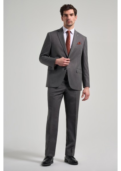 Kendinden Desenli Bez Ayağı Mono Yaka Tam Astar Esnek 4 Drop Comfort Fit Takım Elbise 1001250169