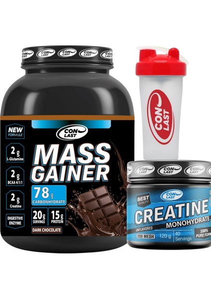 Mass Gainer 2000G Enfes Çikolata AROMASI/CREATINE120G Hediye Shaker
