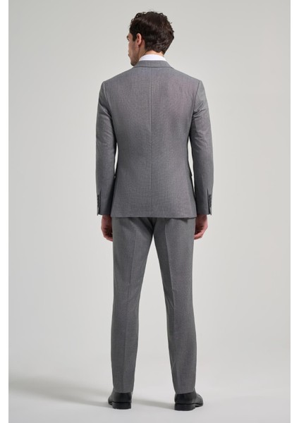 Kendinden Desenli Bez Ayağı Mono Yaka Tam Astar Esnek 6 Drop Slim Fit Takım Elbise 1001250168