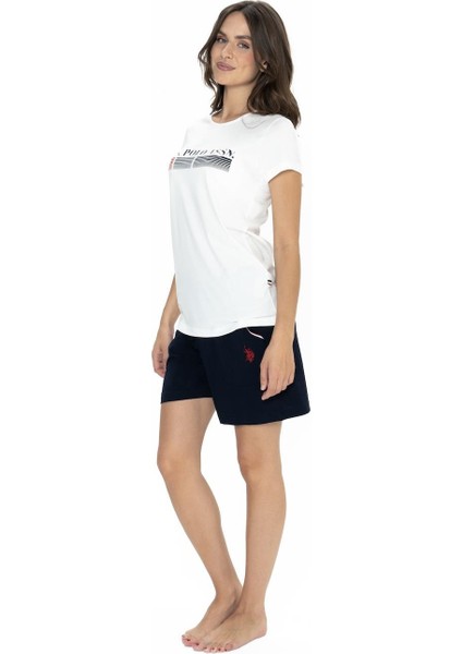 Kadın Yazı Baskılı T-Shirt Şort Takım, Bisiklet Yaka, Kısakol, Cepli fırsatları