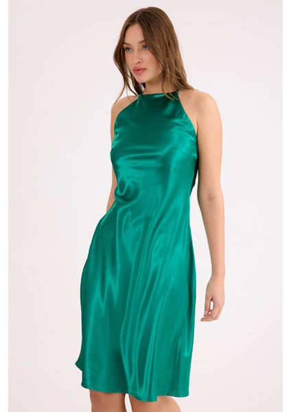 Ip Askılı Midi Boy Saten Elbise fırsatları