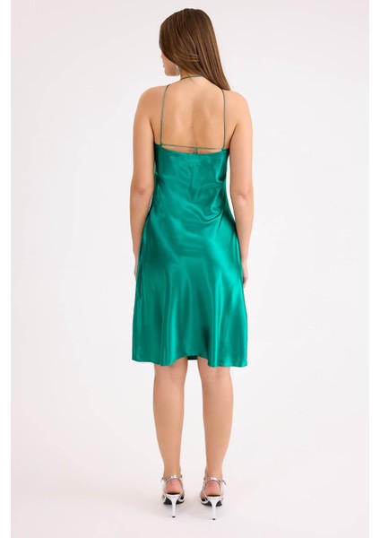 Ip Askılı Midi Boy Saten Elbise indirimleri