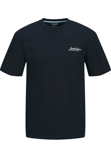 Jjbeau Tee Ss Frontprınt Lacivert Erkek Kısa Kol T-Shirt