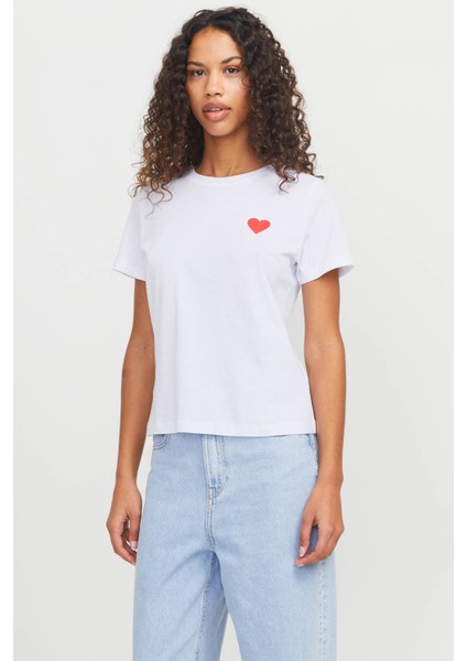 Jxcarly Reg Fıt Ss Tee Jr Kırık Beyaz Kadın Kısa Kol T-Shirt