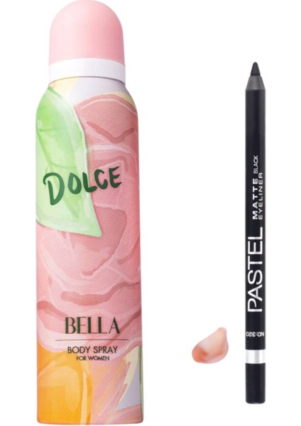 Bella Body Spray For Women Deodorant 150 ml + Pastel Siyah Sürme Kalem 320
