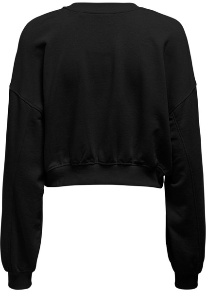 Onlbella L/s Crop O-Neck Siyah Kadın Sweatshirt fiyatları