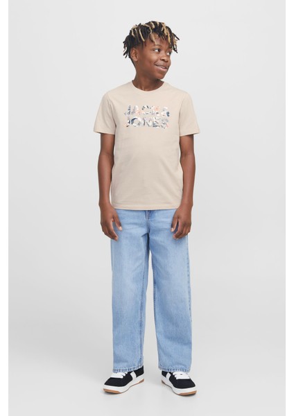 Jjebryan Corp Logo Tee Pudra Erkek Çocuk Kısa Kol T-Shirt modelleri