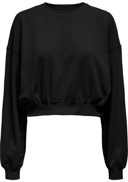 Onlbella L/s Crop O-Neck Siyah Kadın Sweatshirt