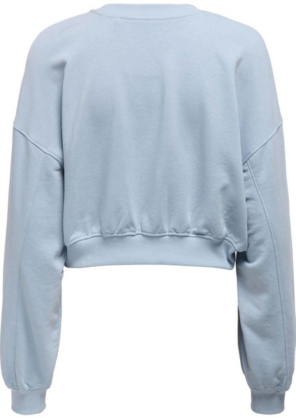 Onlbella L/s Crop O-Neck Mavi Kadın Sweatshirt