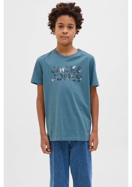 Jjebryan Corp Logo Tee Mavi Erkek Çocuk Kısa Kol T-Shirt