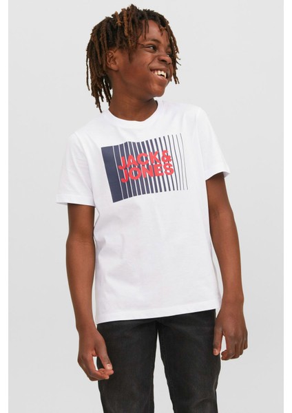 Jjecorp Logo Tee Ss O-Nec Beyaz Erkek Çocuk Kısa Kol T-Shirt