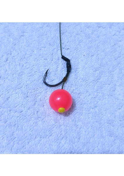 5 Adet Küspe Telli Yüzen Özellikli 14 mm Pembe Boncuk'lu Sazan Rig Takımı