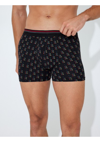 3'lü Boxer Seti Baskılı Çok Renkli