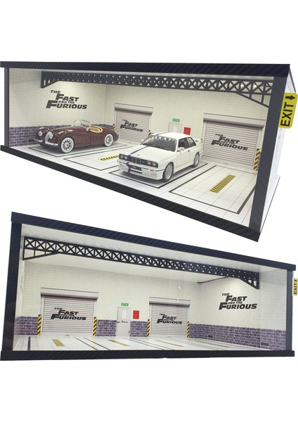 1:24 Ölçek Araçlar Için Ahşap LED Işıklı Akrilik Korumalı Araç Sergileme Standı / Diorama fırsatları