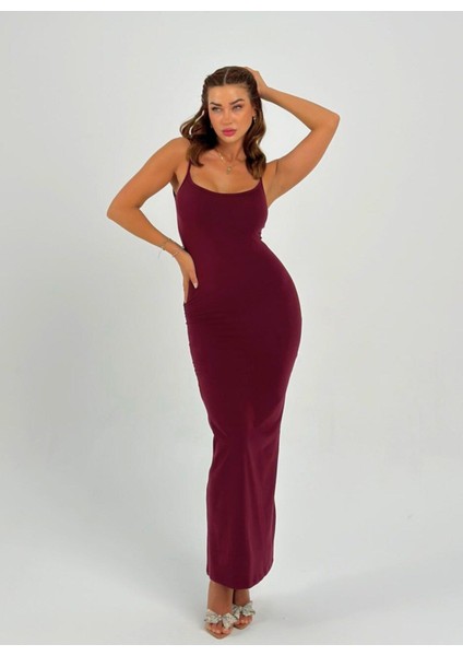 Şık Askılı Sonbahar Mevsimlik Elbise