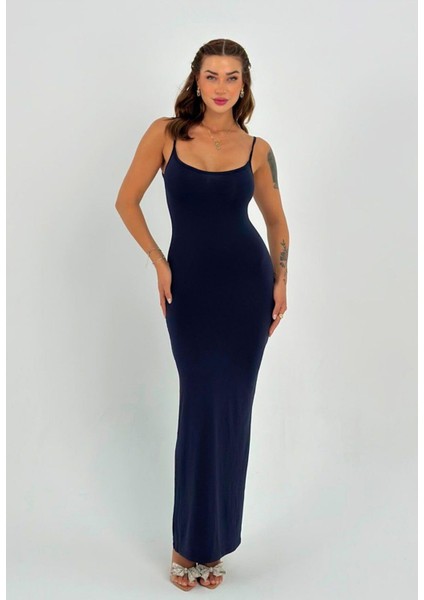 Şık Askılı Sonbahar Mevsimlik Elbise