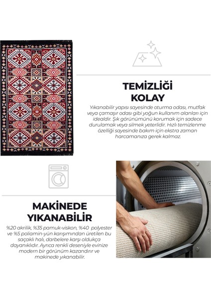 Kilim, Makinede Yıkanabilir, Modern Desenli, 80*150 Cm, SA25EU modelleri