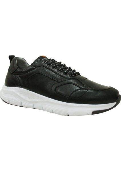 Siyah Beyaz Bağcıklı Anatomik Comfort Casual Sneakers Ayakkabı
