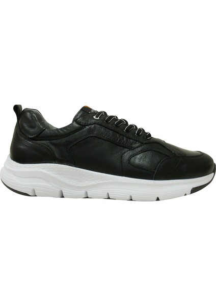 Siyah Beyaz Bağcıklı Anatomik Comfort Casual Sneakers Ayakkabı