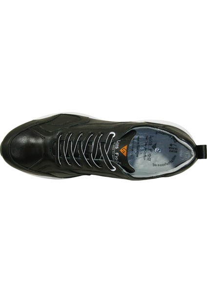 Siyah Beyaz Bağcıklı Anatomik Comfort Casual Sneakers Ayakkabı