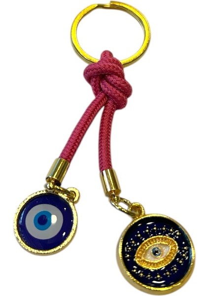 Çift Nazar Boncuklu Anahtarlık - Fuşya(10,5 Cm) Hediyelik fiyatları