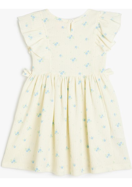 Kız Çocuk Yazlık Fırfır Detaylı Kısa Kollu A Form Elbise 24-36 Ay fiyatları