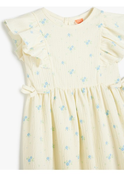 Kız Çocuk Yazlık Fırfır Detaylı Kısa Kollu A Form Elbise 24-36 Ay modelleri