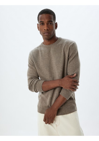 Triko Kazak Basic Bisiklet Yaka Viskon Yün Karışımlı