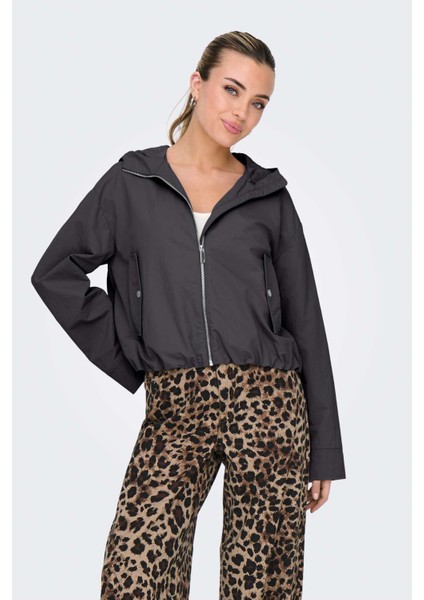 Onlbealo Hood Jacket cc O Antrasit Kadın Mont