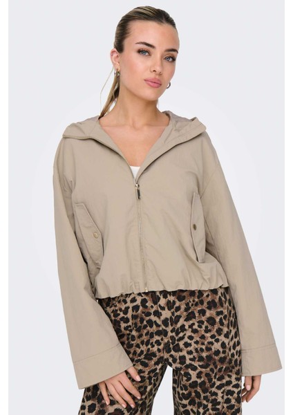 Onlbealo Hood Jacket cc O Ekru Kadın Mont