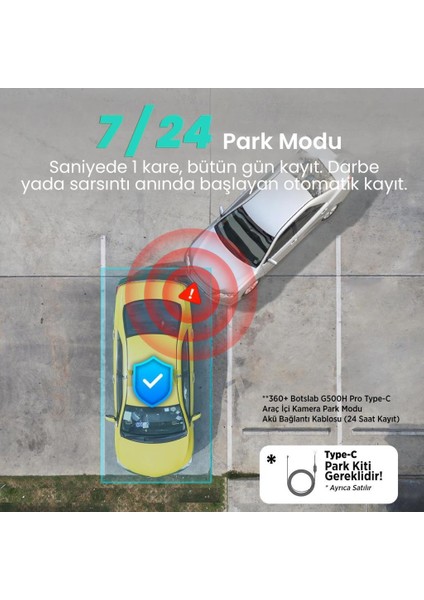 Botslab G500H Pro ADAS Ön 3K QHD -Arka 1080P FHD 150° Geniş Açı WiFi+GPS Araç İçi Kamera +Park Modu Combo