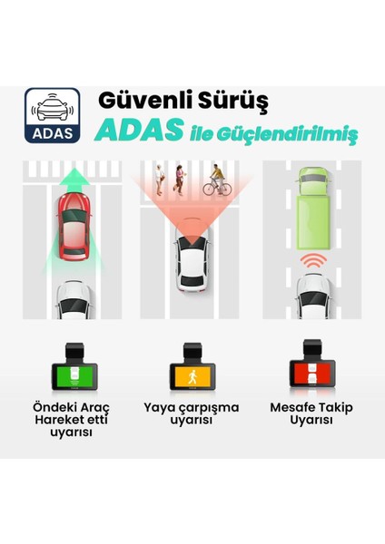 Botslab G500H Pro ADAS Ön 3K QHD -Arka 1080P FHD 150° Geniş Açı WiFi+GPS Araç İçi Kamera +Park Modu Combo
