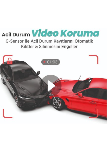 Botslab G500H Pro ADAS Ön 3K QHD -Arka 1080P FHD 150° Geniş Açı WiFi+GPS Araç İçi Kamera +Park Modu Combo