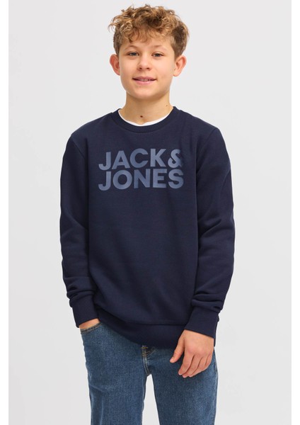 Jjecorp Logo Crew Lacivert Erkek Çocuk Sweatshirt