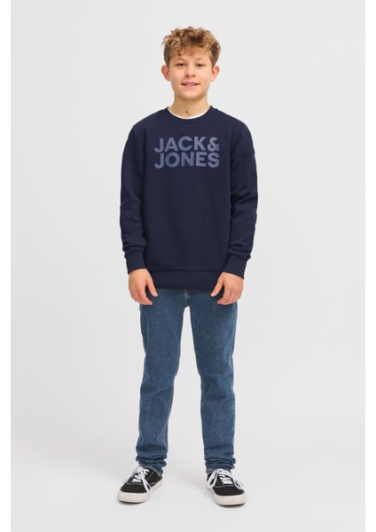 Jjecorp Logo Crew Lacivert Erkek Çocuk Sweatshirt