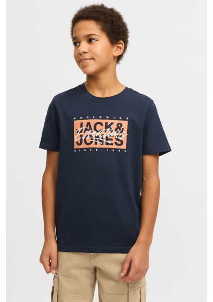 Jjcolton Tee Ss Lacivert Erkek Çocuk Kısa Kol T-Shirt