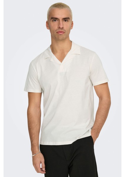 Onsabraham Reg Ss Resort Ekru Erkek Kısa Kol T-Shirt
