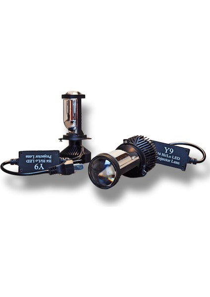 Projektör H4 Mercekli LED Xenon Y9 Uzun Kısa Arıza Işığı Yakmaz Beyaz 12V indirimleri