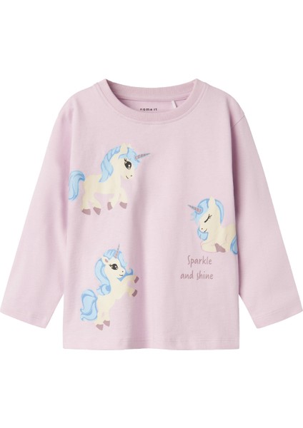 Nmnbarry Nreg Ls Top Pembe Unisex Çocuk Kısa Kol T-Shirt
