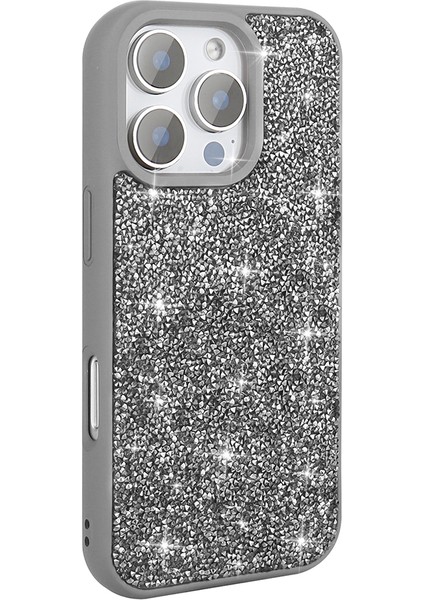 Apple iPhone 16 Pro Kılıf Parlak Taşlı Pırlanta