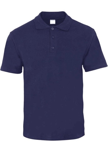 Penye Kumaş Polo Yaka Kısa Kollu Tshirt Lacivert