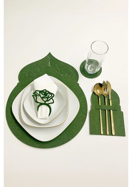 Ramazan Temalı Supla Seti – 4 Kişilik Yeşil Iftar Yemek Seti