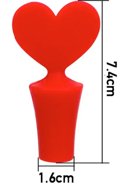 . - Kırmızı Kalp (Kupa) Veya Siyah Maça Şekilli Silikon Şişe Tıpası ( 1 Adet)