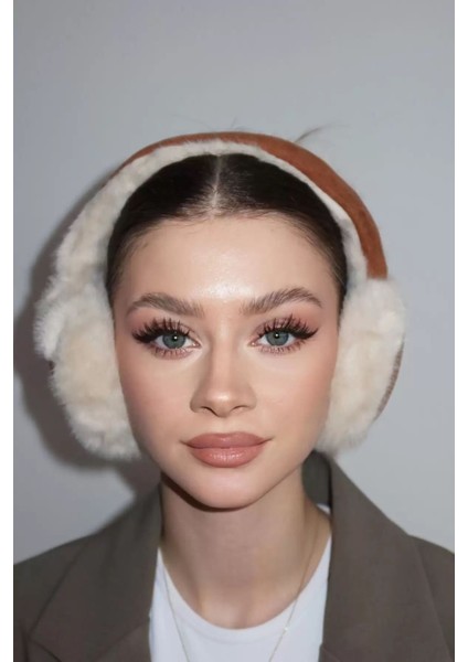 Krem ve Kahve Renk Peluş Kulaklık fiyatları