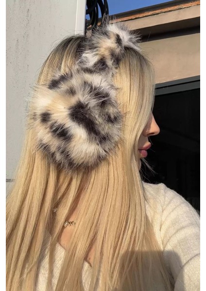 Leopar Desenli Peluş Kulaklık fiyatları